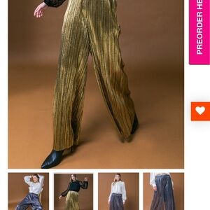 Flying Tomato Gold Wide Leg Pants
